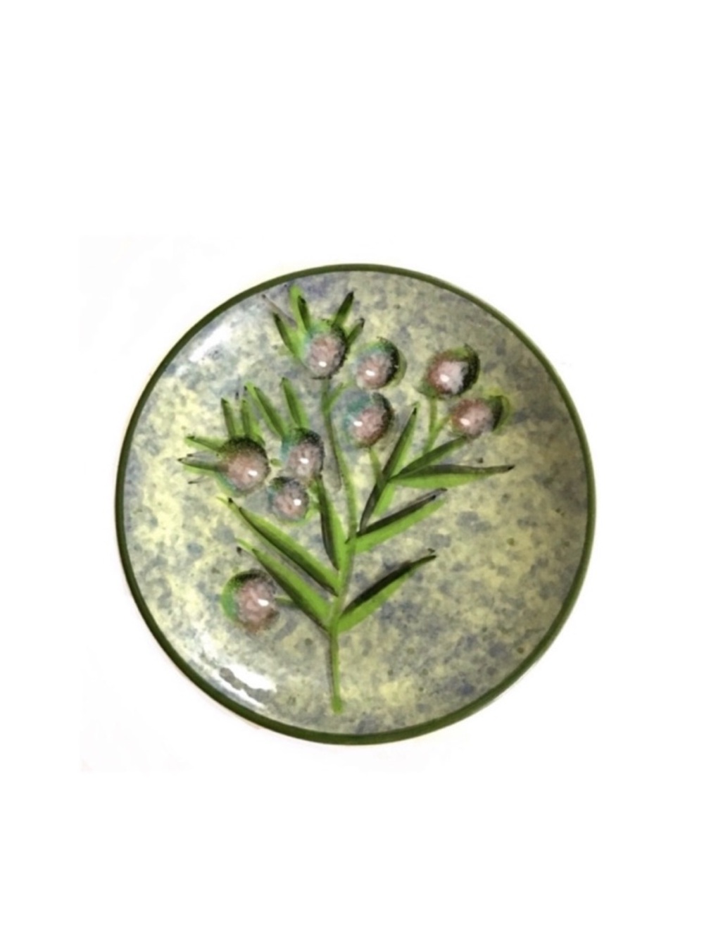 Ceramic Dipping Oil Dish with Olive Branch Print